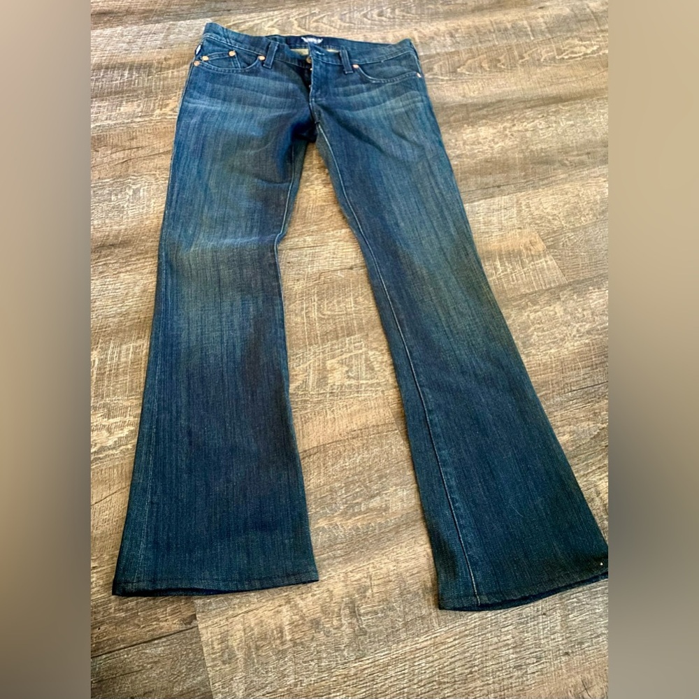 Rock & Republic Blue Flare Wide Leg Jeans